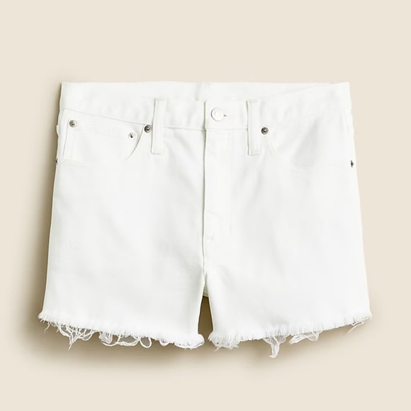 J. Crew White Frayed Hem Jean Shorts: Eligible 3/$25 - Picture 3 of 13